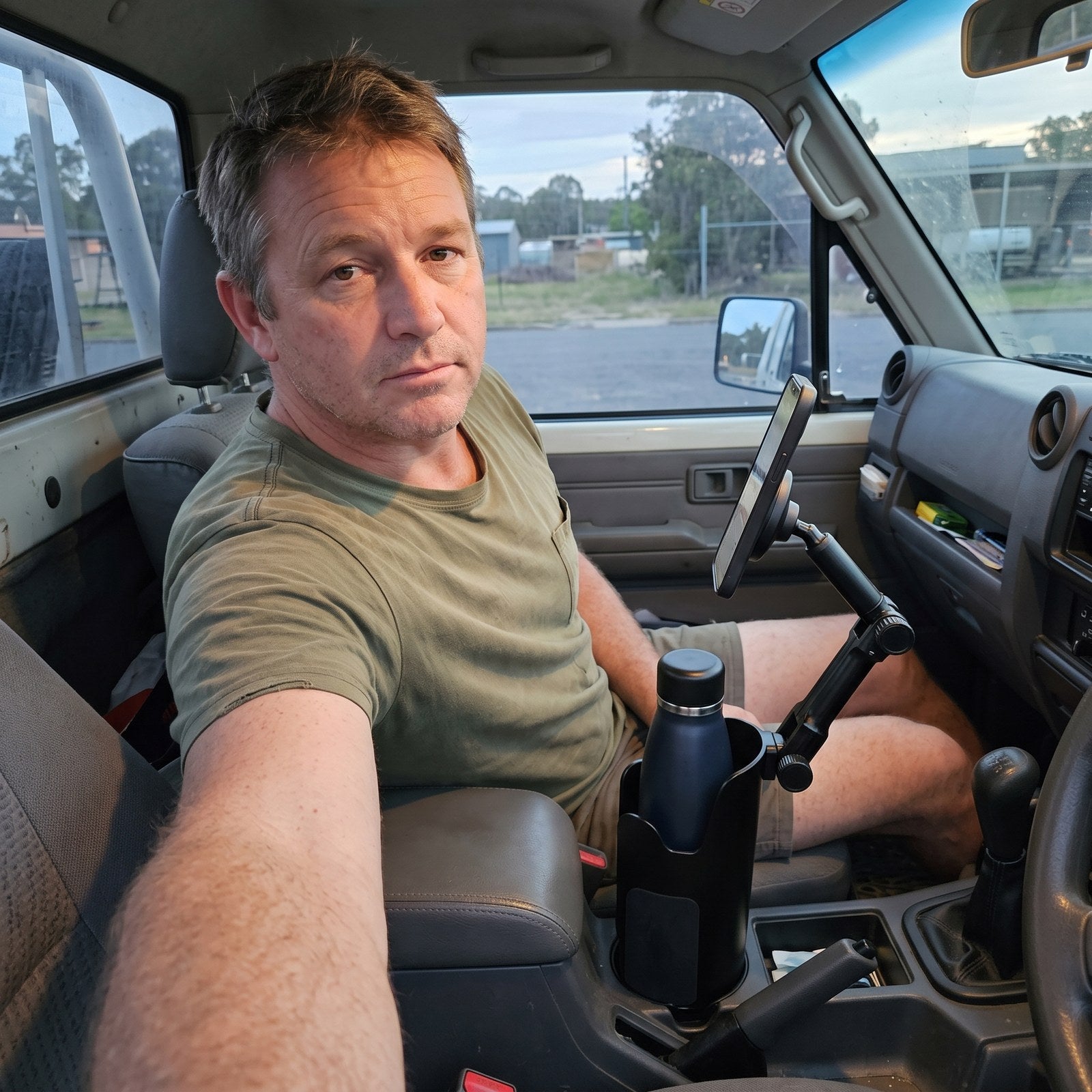Michael T. with RoadMate in a parked car